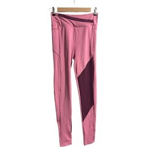 Gymshark Crossover Colorblock Leggings Pink Burgundy Medium